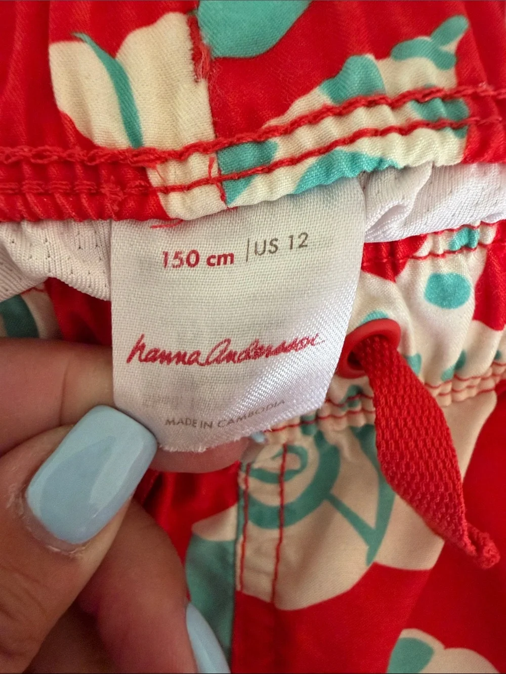 Hanna Andersson Boys Swim Trunks Red Seashell Print Size US 12 (150 cm)